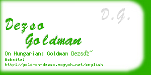 dezso goldman business card